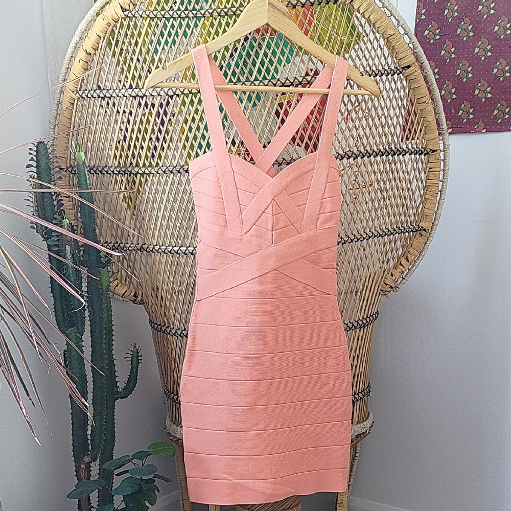 Orange Ribbed Sleeveless Sweetheart Mini Dress